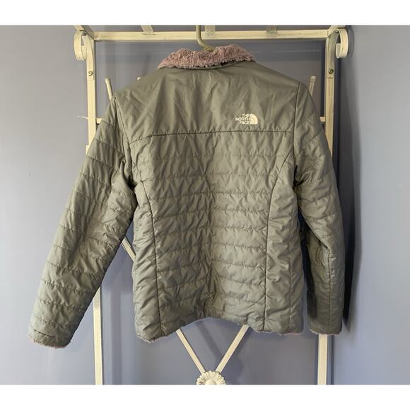 The North Face Jacket Girls 14/16 Gray and lavender Reversible Fleece Lg - Picture 5 of 12